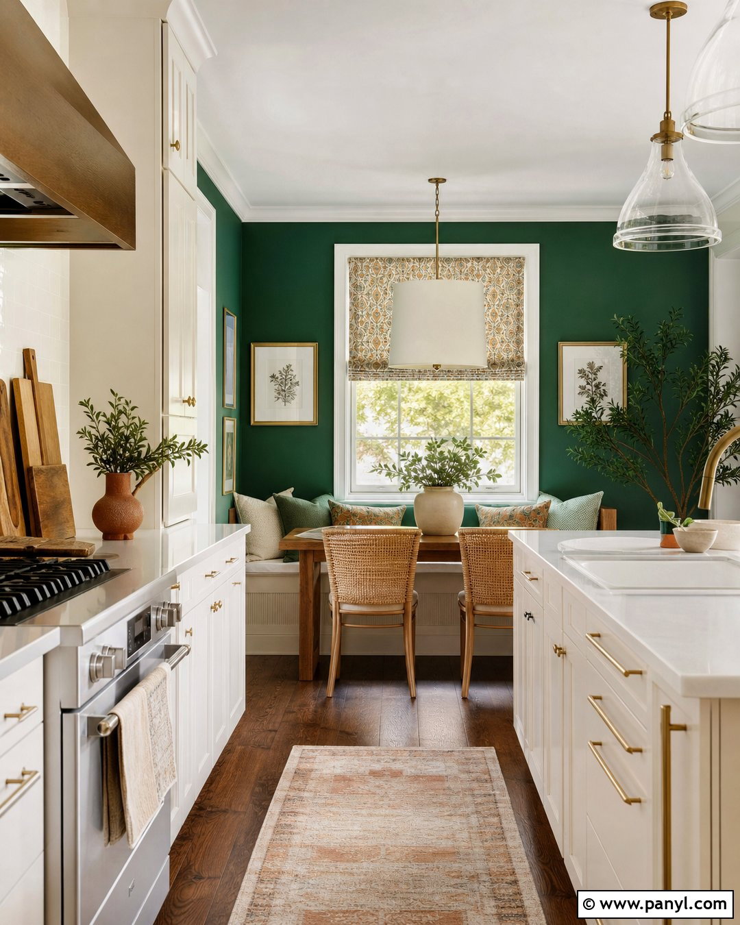 Emerald Green Kitchen Wall With White Cabinets - 35 emerald green wall ideas
