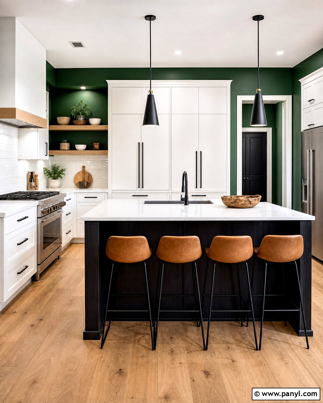 Emerald Green Kitchen Walls With Black Accents - 20 green paint kitchen walls