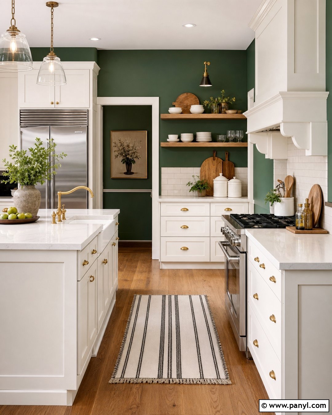 Emerald Green Kitchen Walls With White Cabinets - 30 emerald green walls