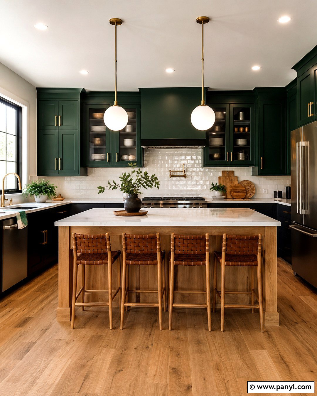 Emerald Green Kitchen With Black Cabinets - 20 Green And Black Painted Room Ideas
