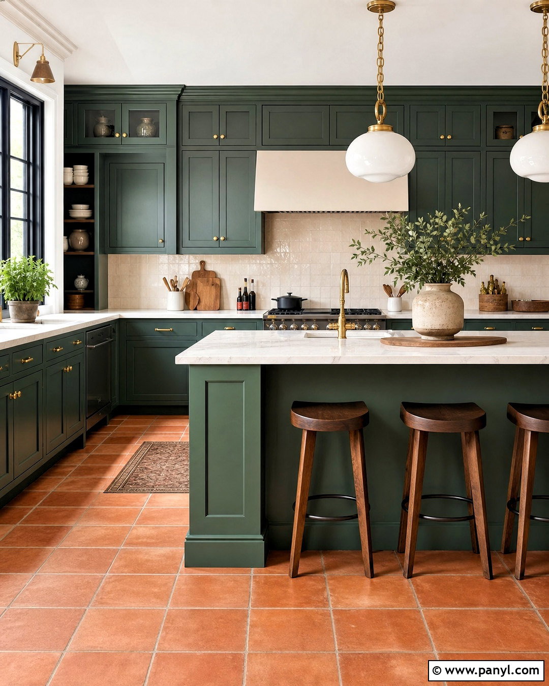Emerald Green Kitchen With Terracotta Floors - 20 green and terracotta kitchen ideas