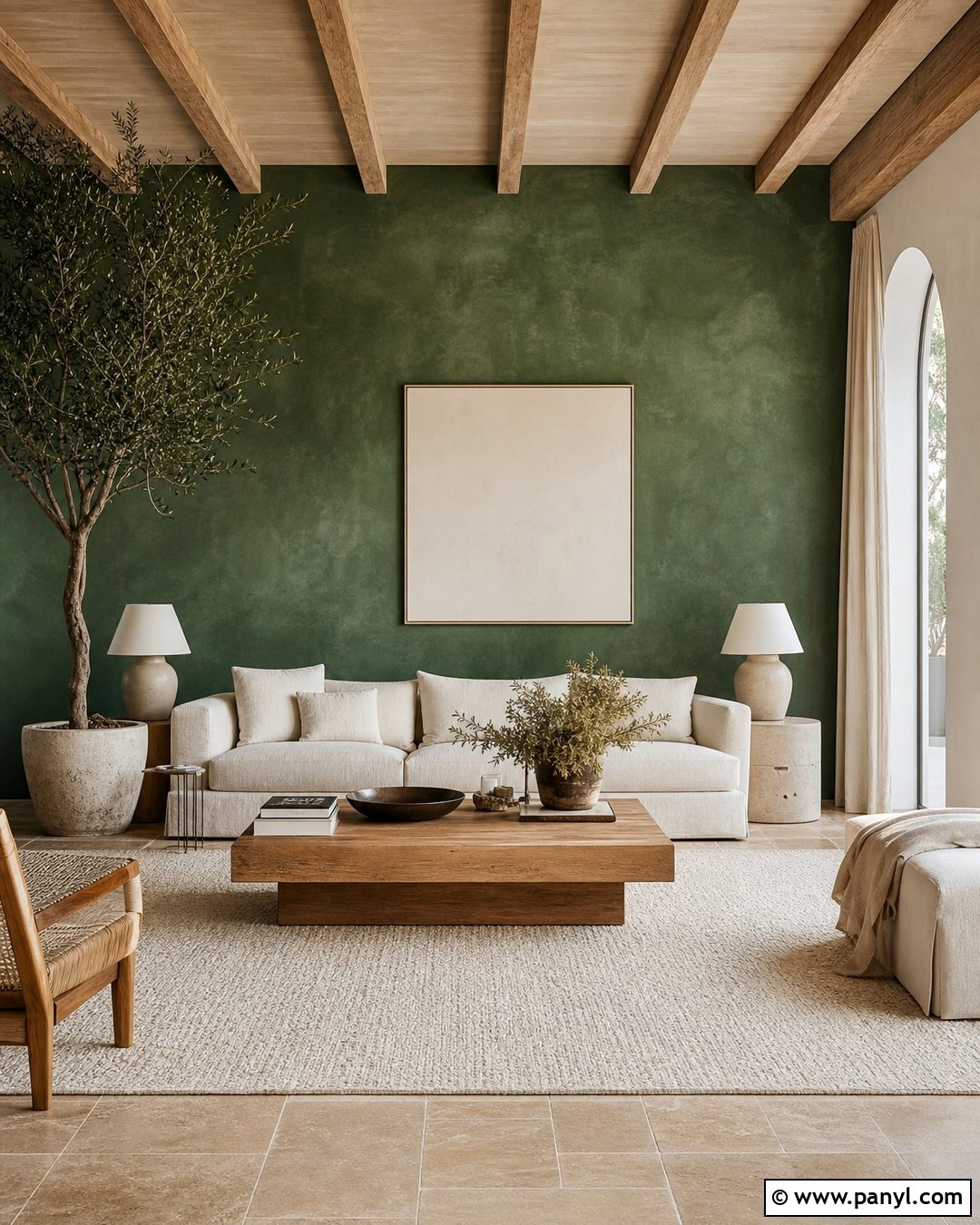 Emerald Green Limewash Accent Wall - 35 emerald green accent wall ideas