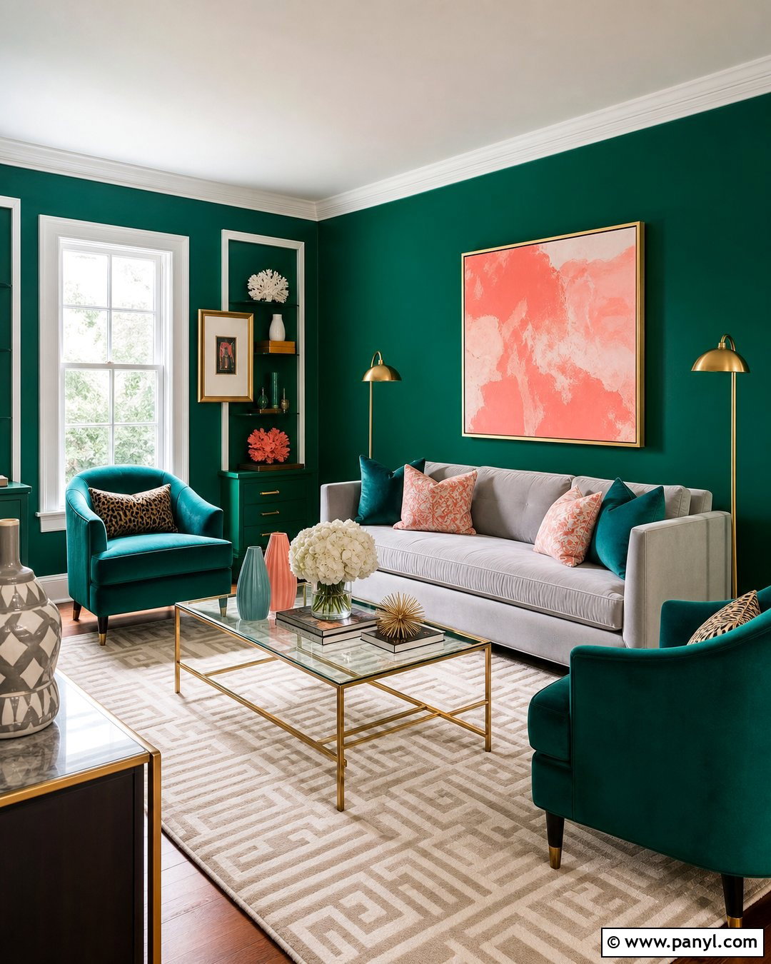 Emerald Green Living Room Walls - 45 green painted walls