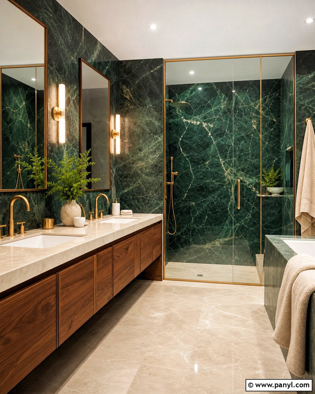 Emerald Green Marble Bathroom - 20 emerald green and gold bathroom ideas