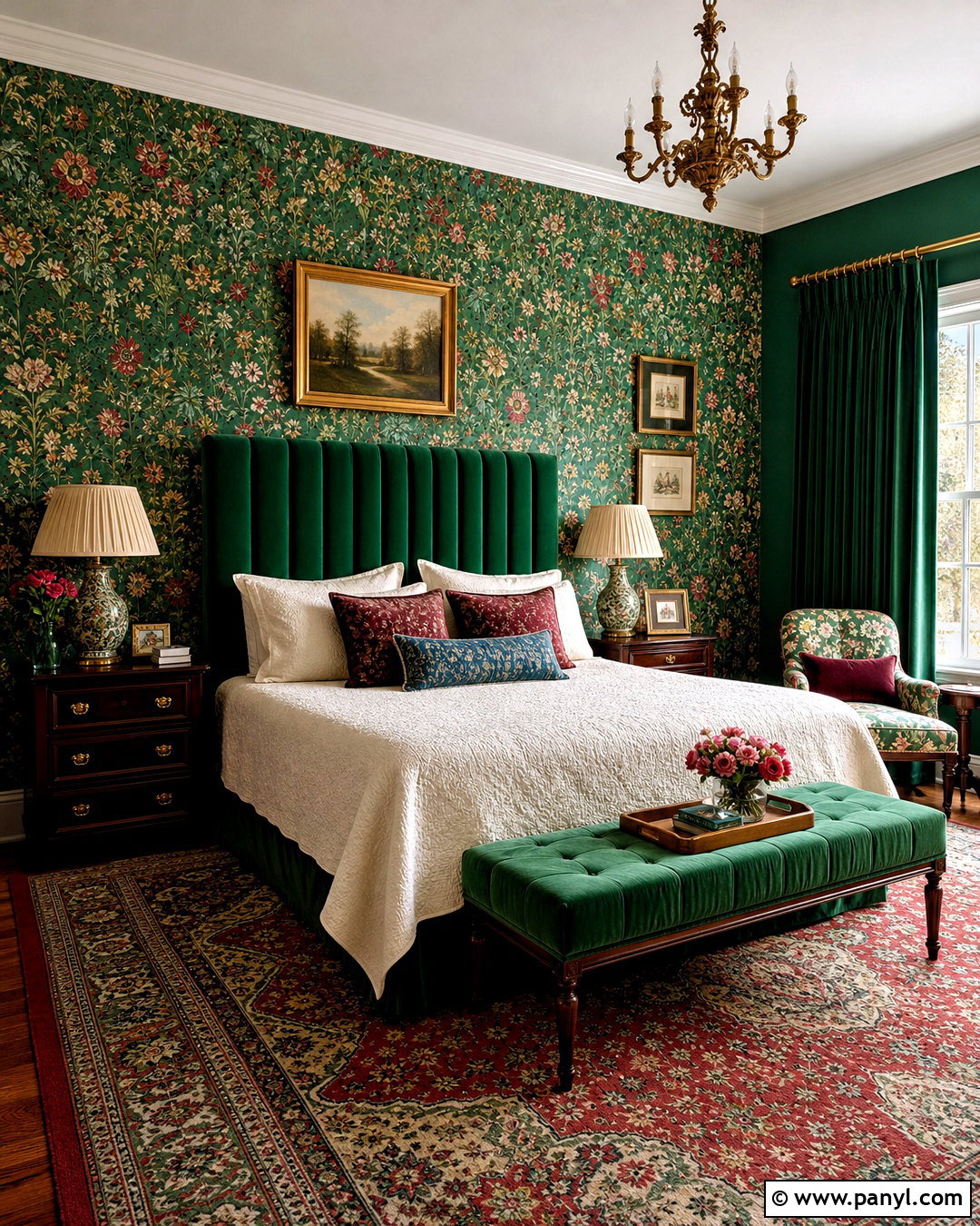 Emerald Green Maximalist Bedroom - 20 emerald green home decor ideas