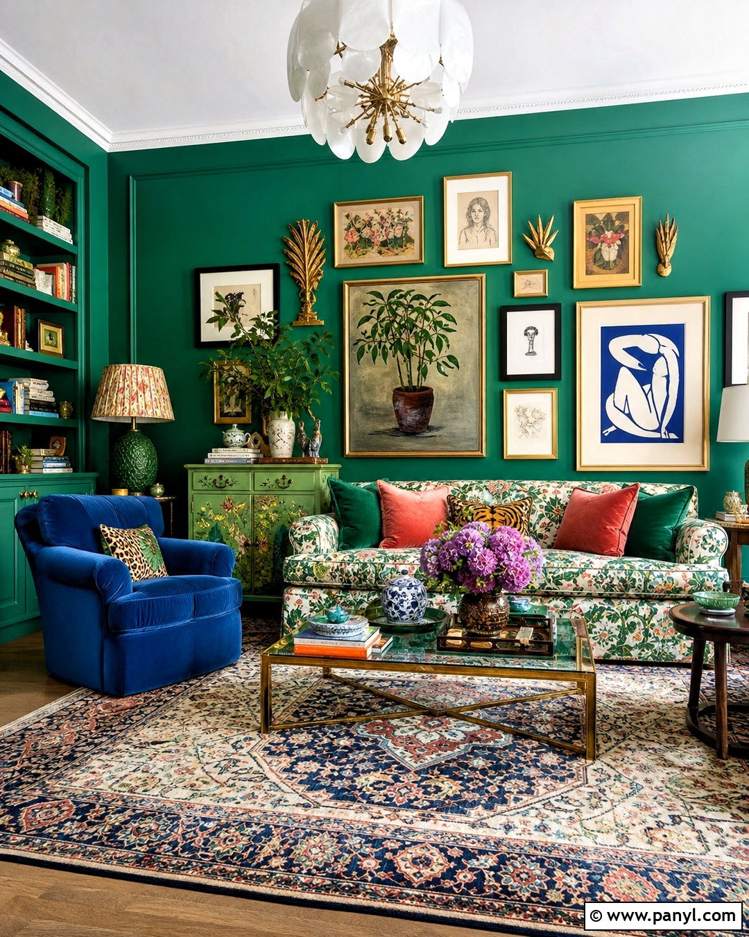 Emerald Green Maximalist Interior - 20 emerald green interior design ideas
