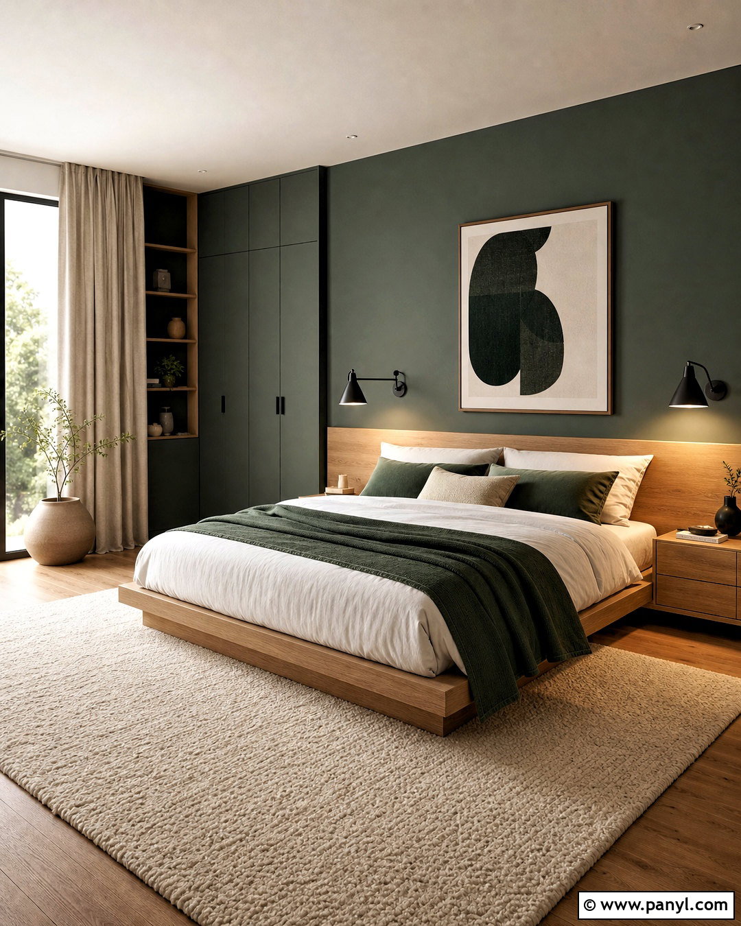 Emerald Green Minimalist Bedroom - 20 emerald green home decor ideas