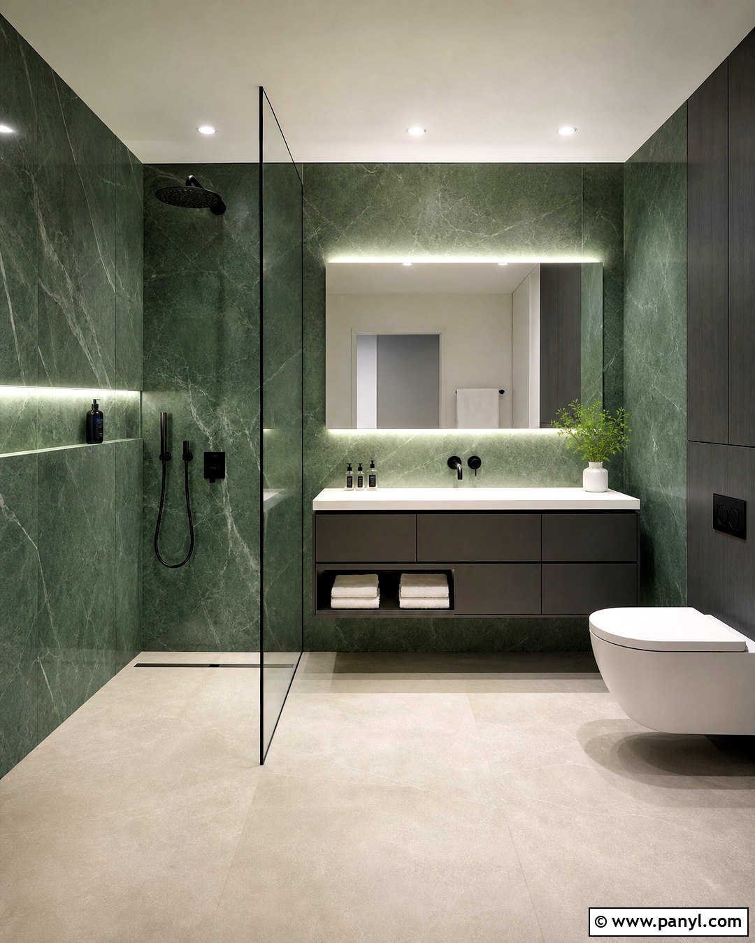 Emerald Green Modern Bathroom - 20 emerald green bathroom decor ideas