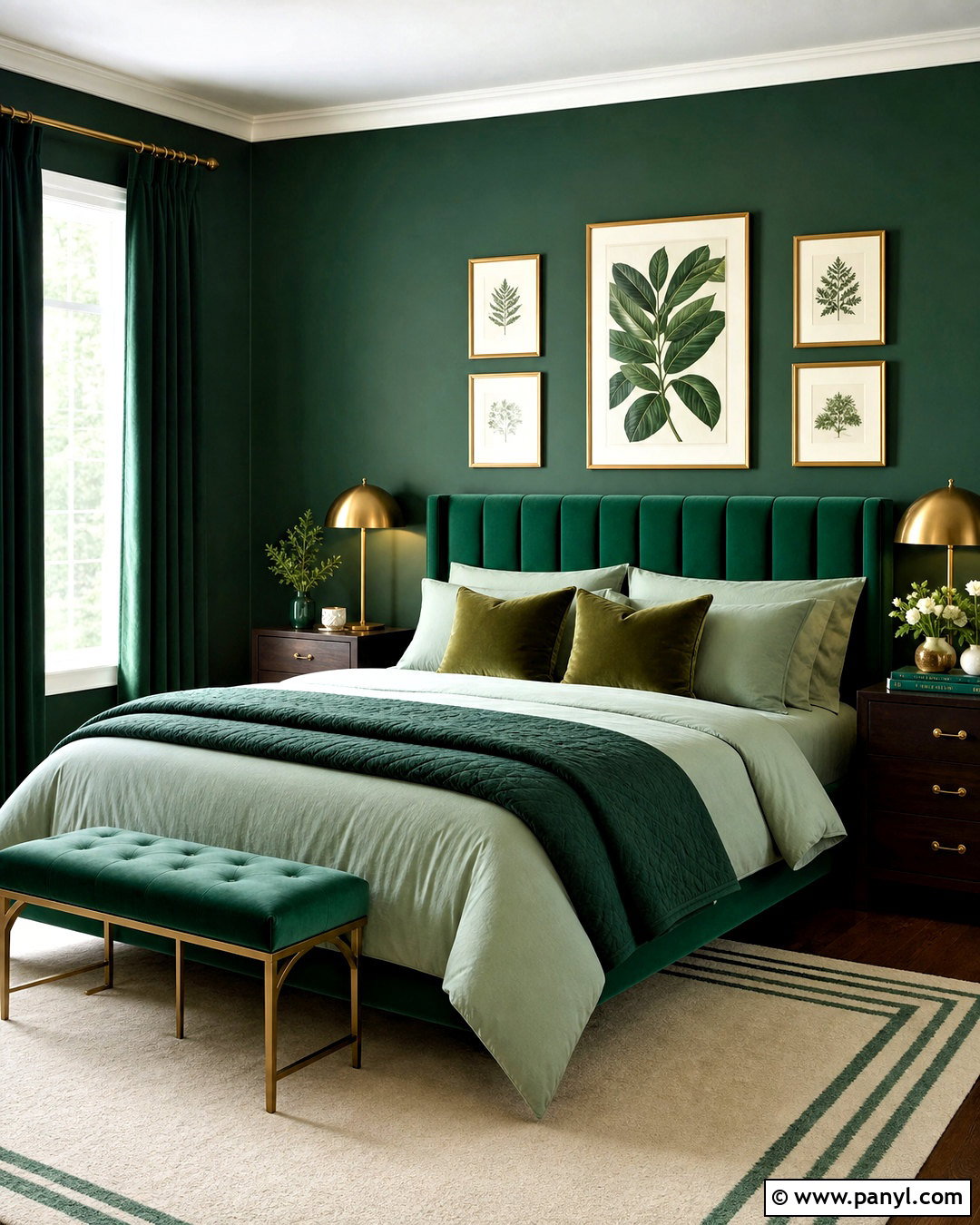 Emerald Green Monochrome Bedroom - 20 emerald green bedroom colour schemes