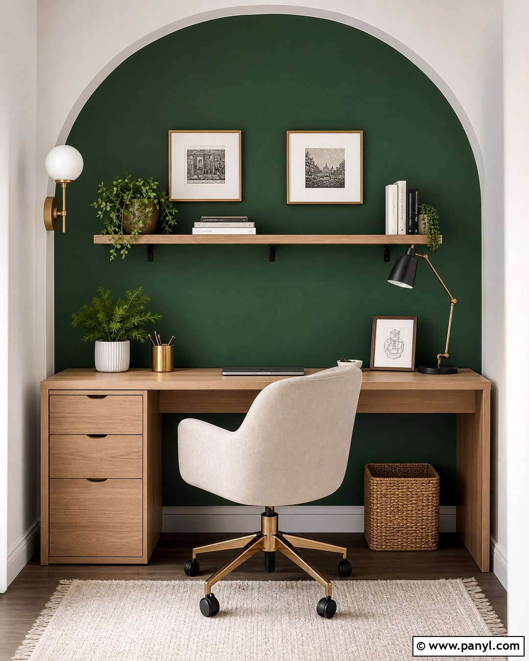 Emerald Green Painted Arch Wall - 35 emerald green wall ideas