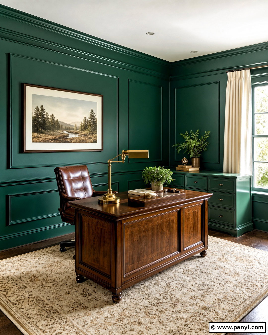 Emerald Green Paneled Office - 20 emerald green office ideas