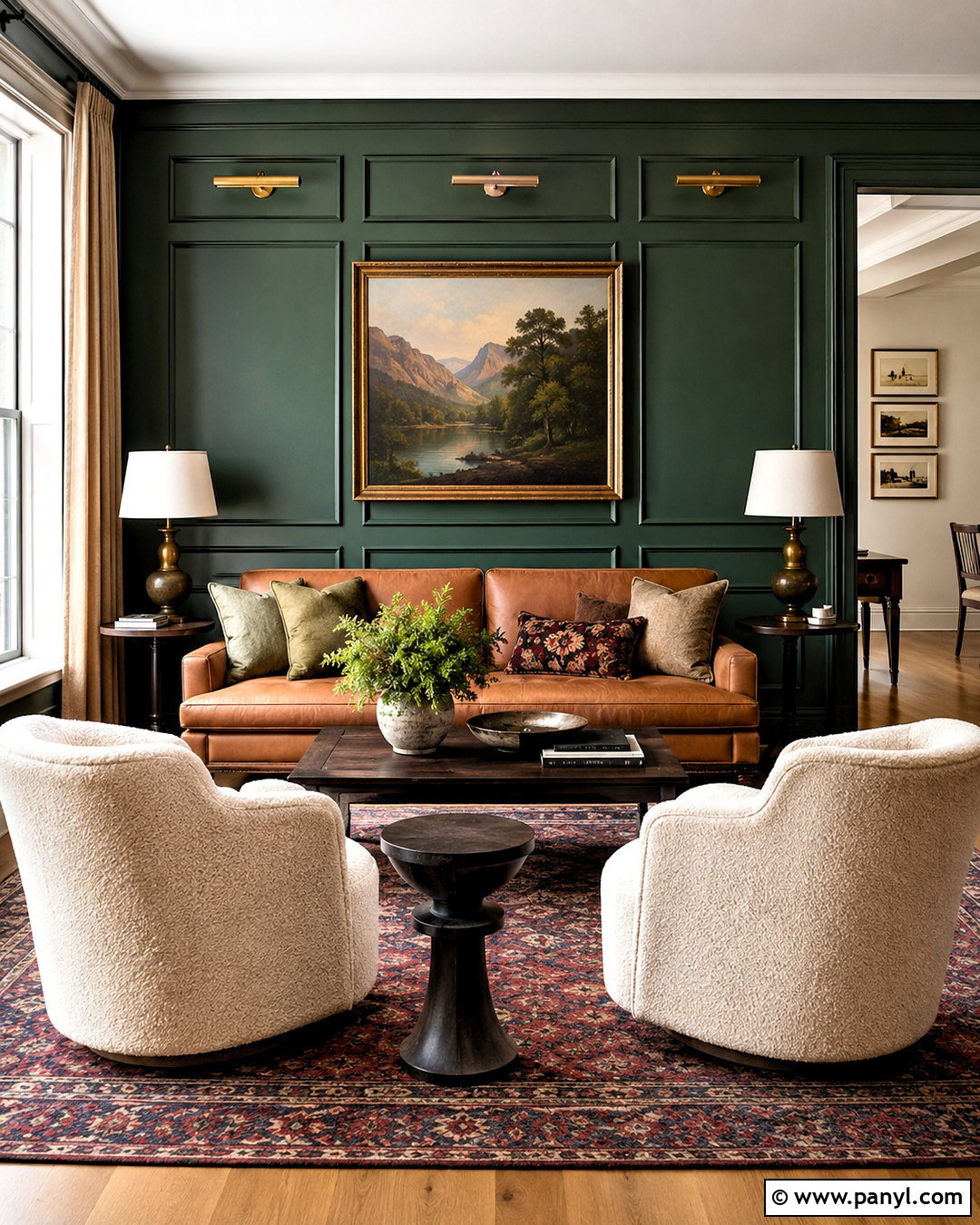Emerald Green Paneled Wall - 20 colourful walls
