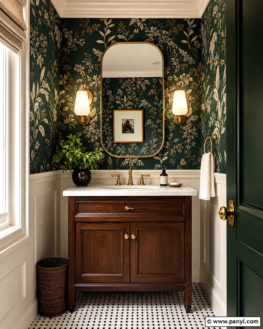 Emerald Green Powder Room Wallpaper - 20 emerald green home decor ideas