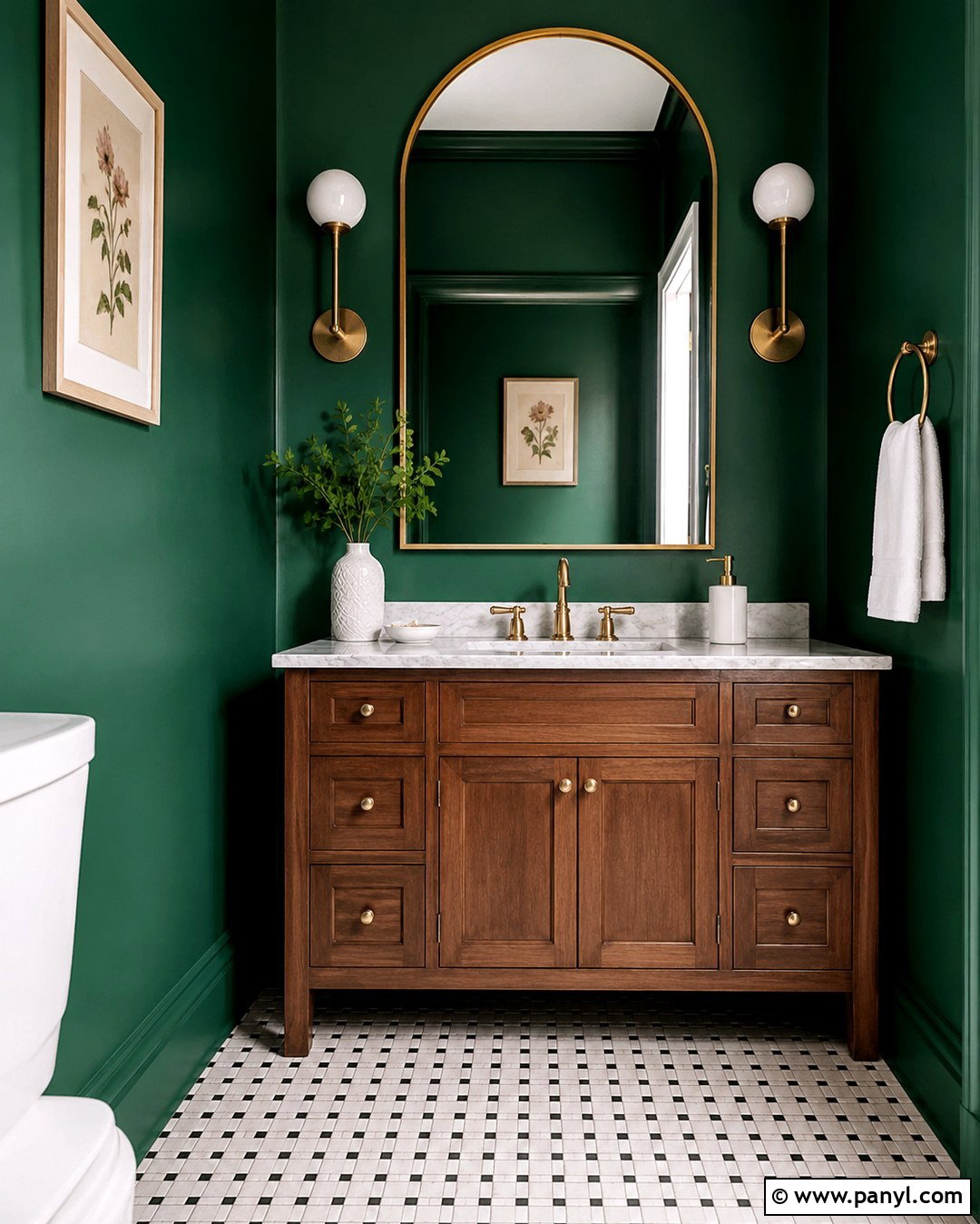 Emerald Green Powder Room Walls - 20 Green Walls In House Ideas