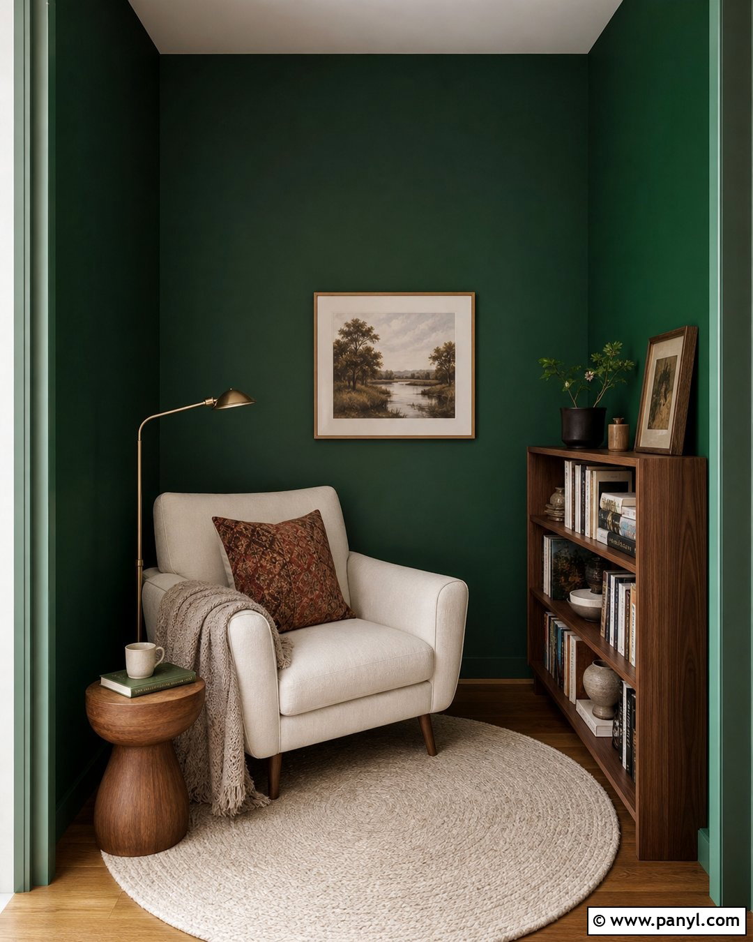 Emerald Green Reading Nook Accent Wall - 35 emerald green accent wall ideas