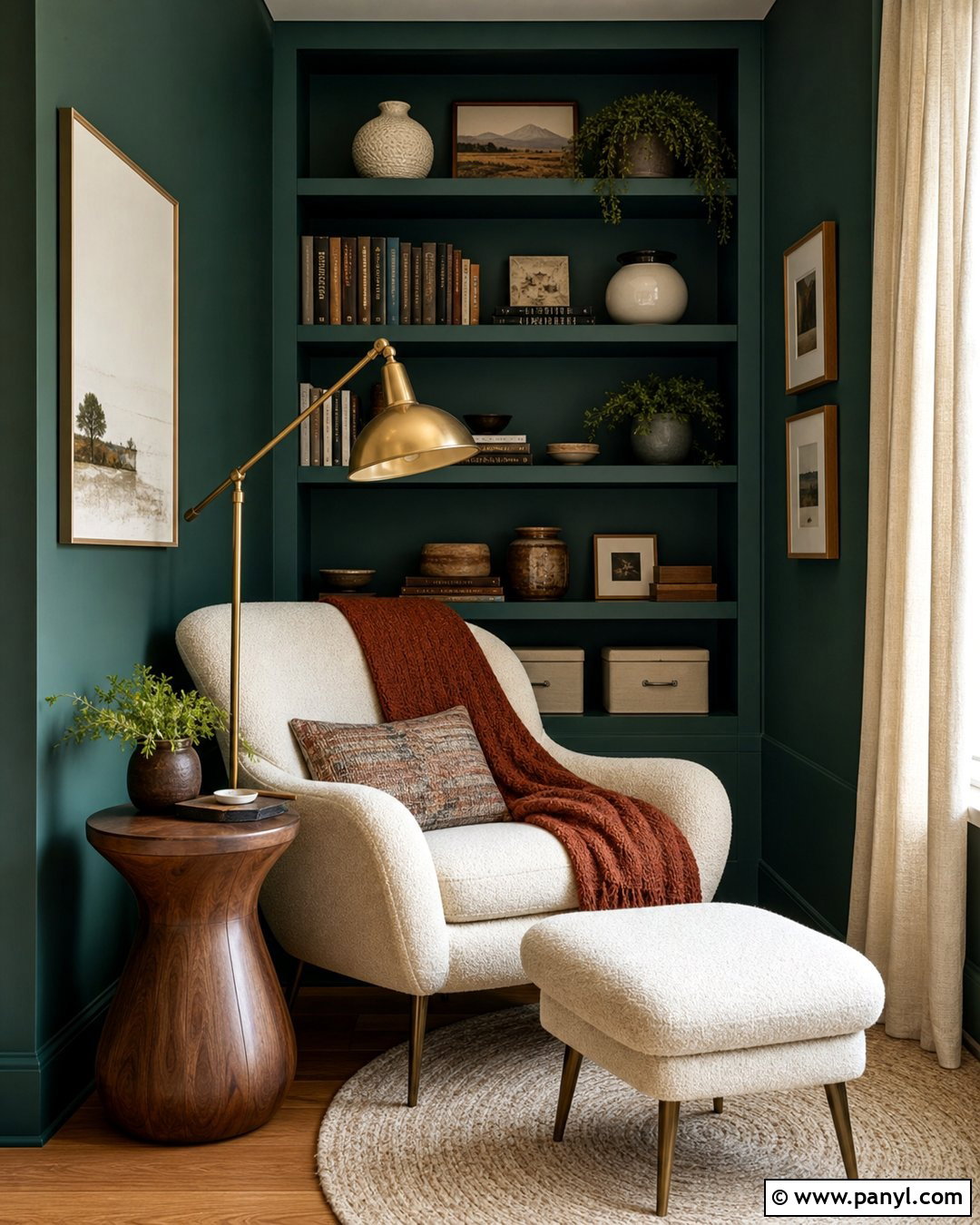 Emerald Green Reading Nook Wall - 35 emerald green wall ideas