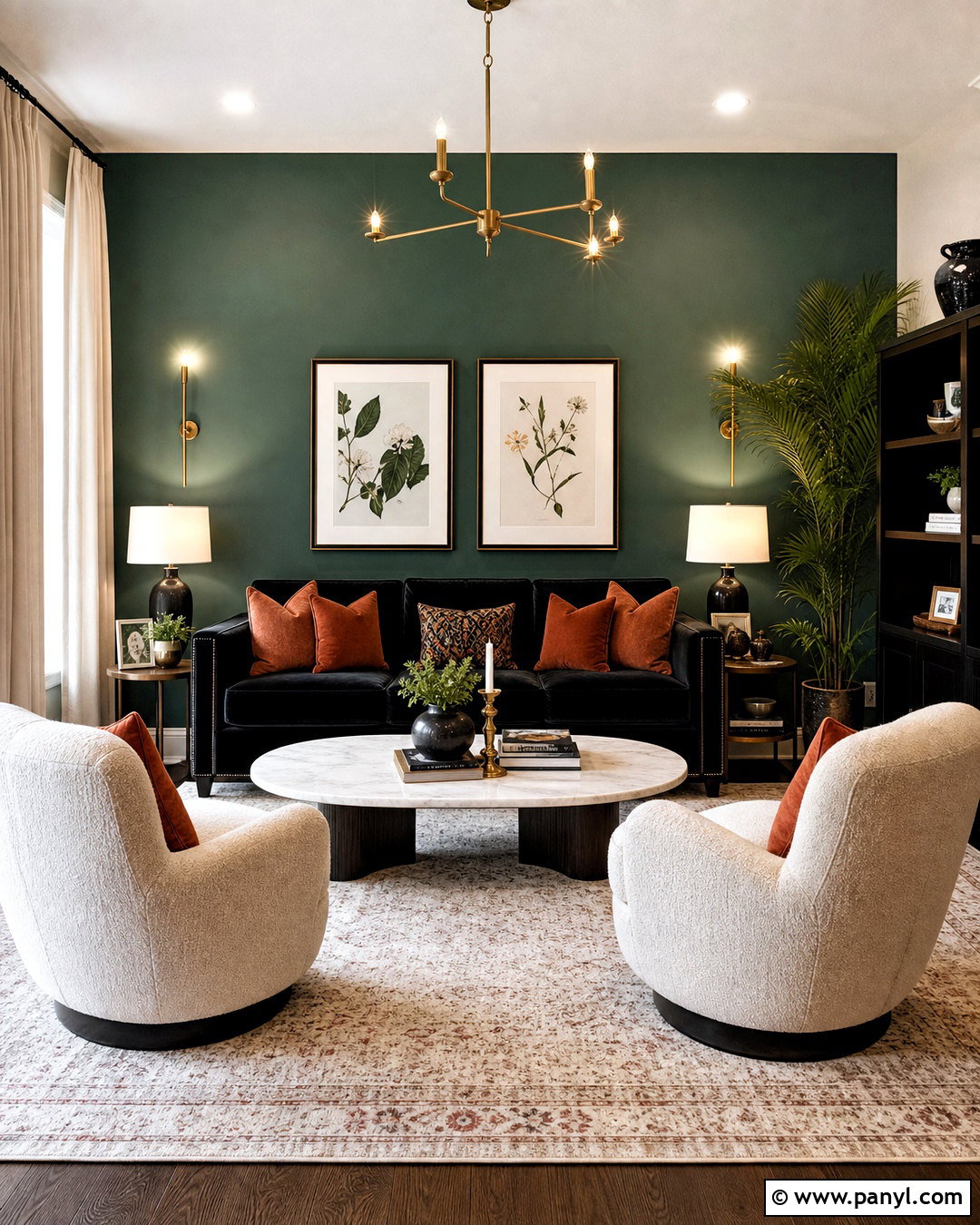 Emerald Green Room With Black Furniture - 20 room with black furniture ideas