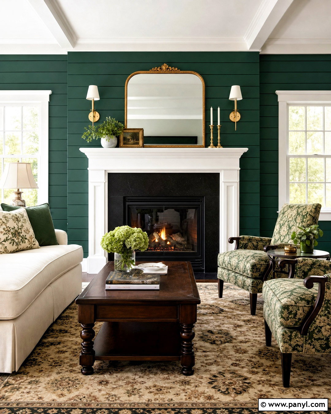 Emerald Green Shiplap Traditional Fireplace - 20 green shiplap fireplace ideas