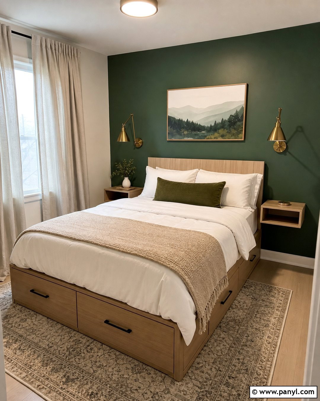 Emerald Green Small Bedroom Accent Wall - 35 emerald green accent wall ideas