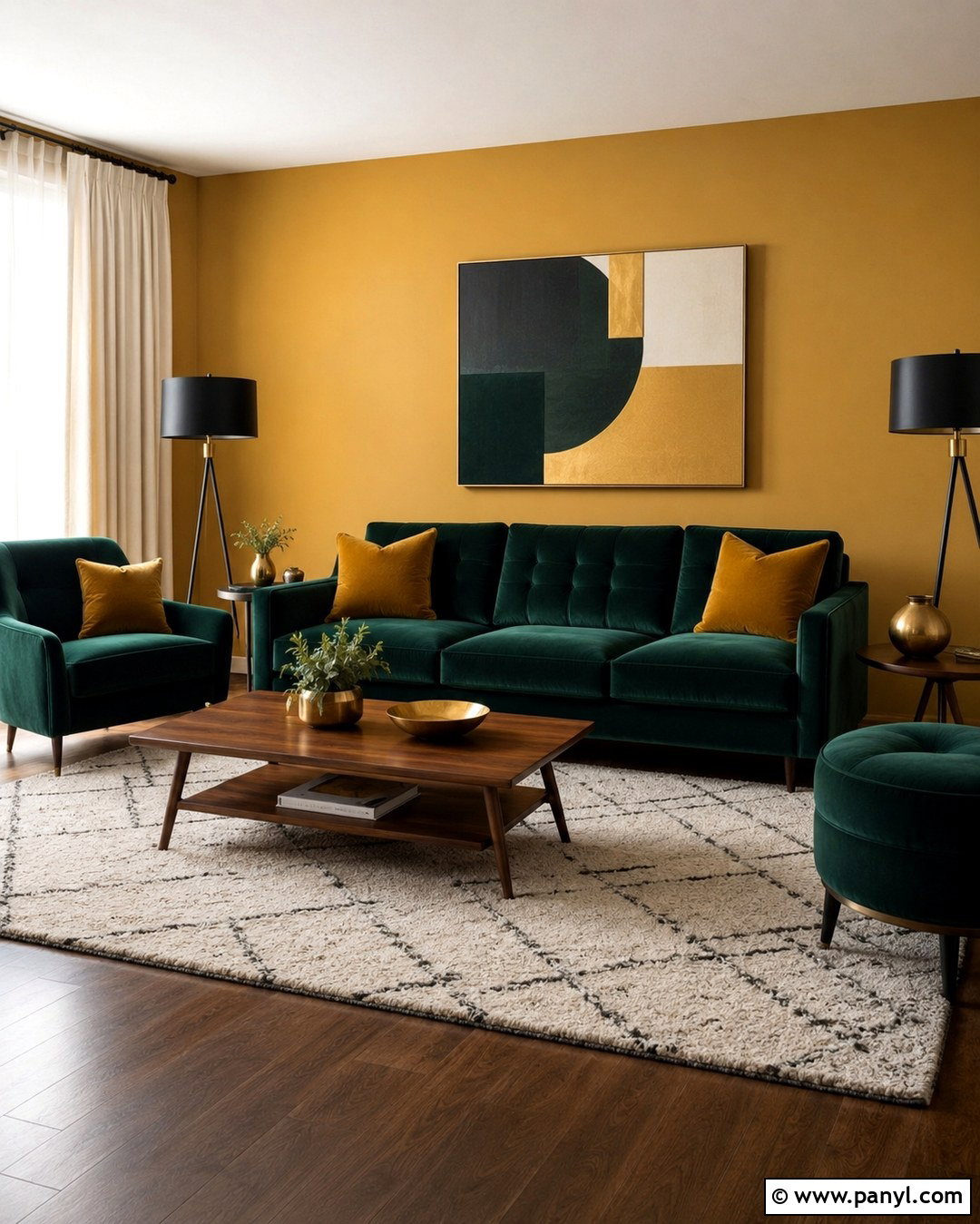 Emerald Green Sofa With Mustard Yellow Walls - 20 Green Sofa Yellow Wall Ideas