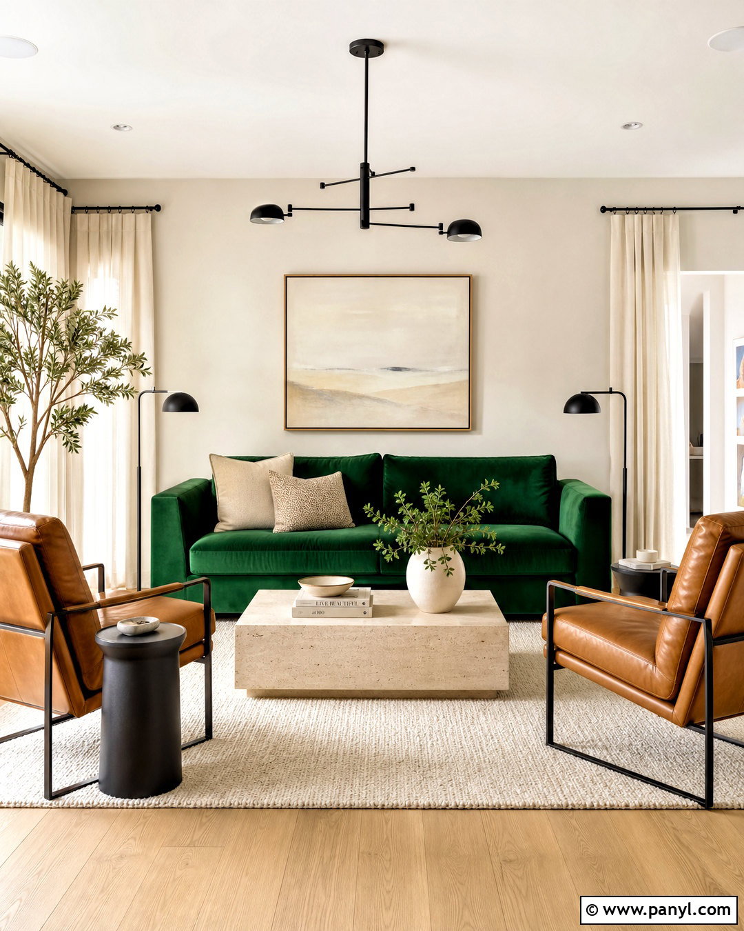 Emerald Green Sofa With Neutral Walls - 20 emerald green home decor ideas