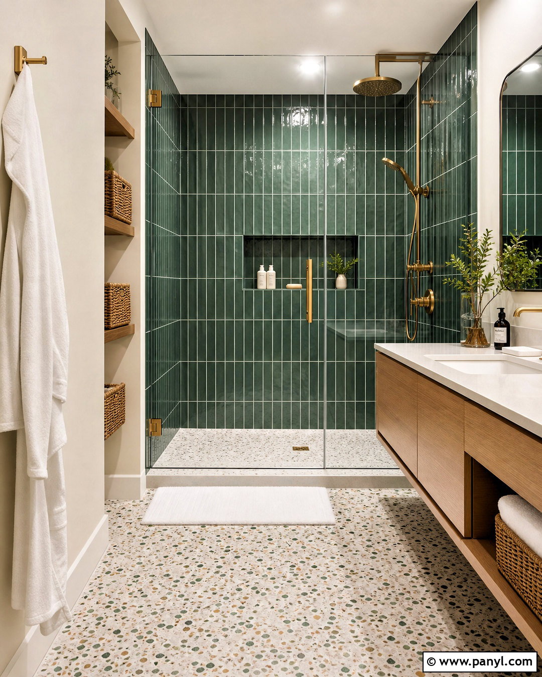 Emerald Green Subway Tile Shower - 20 emerald green bathroom decor ideas