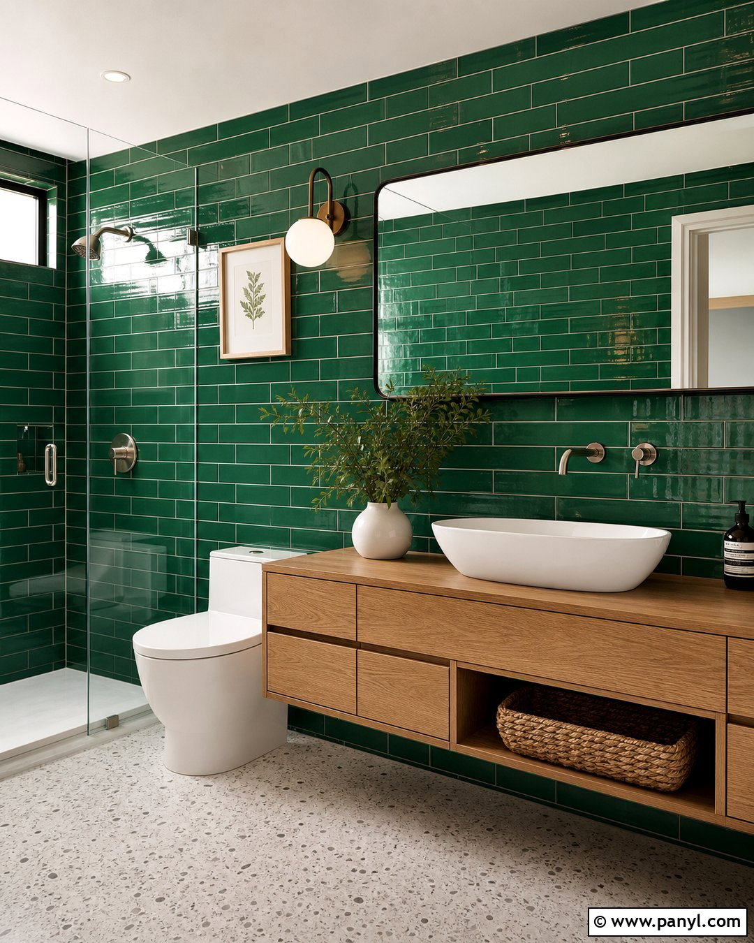 Emerald Green Subway Tile Walls - 25 Emerald Green Bathroom Walls