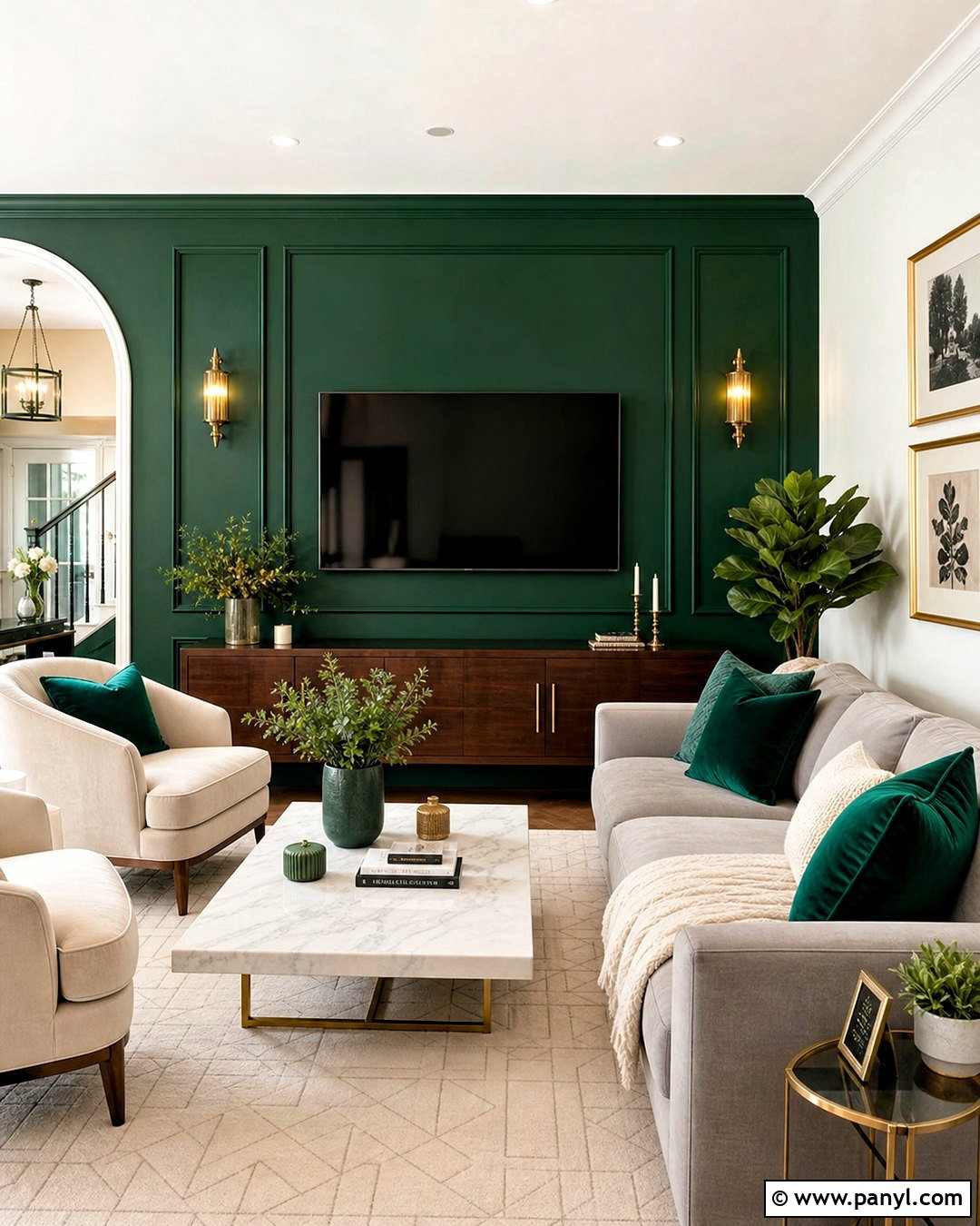 Emerald Green TV Wall - 20 green tv wall ideas