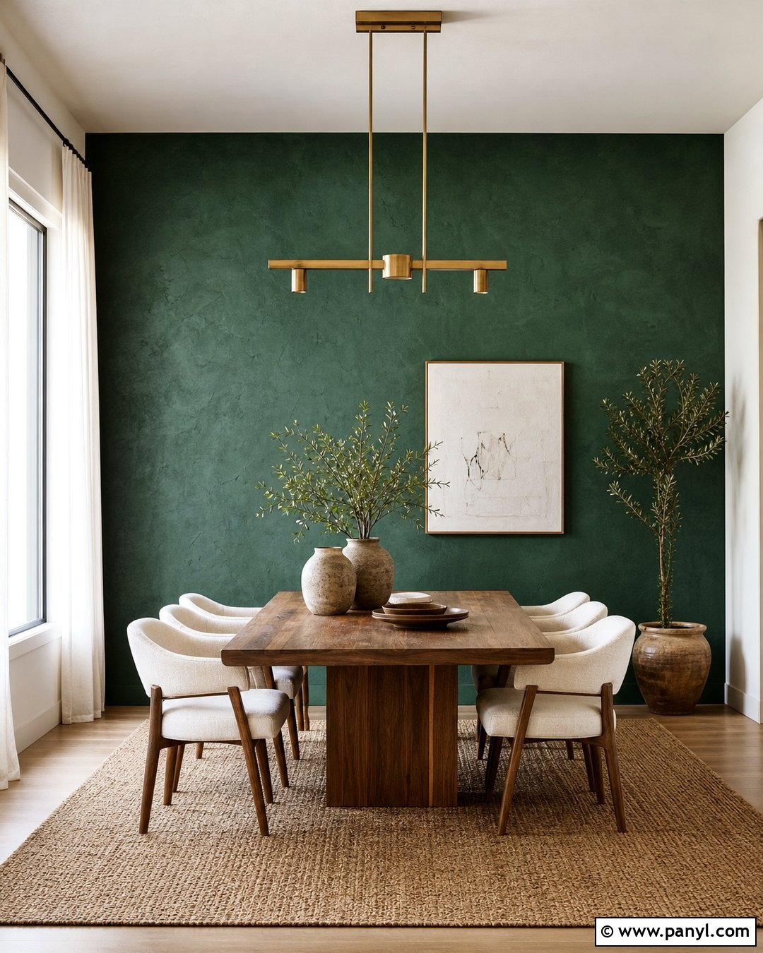 Emerald Green Textured Plaster Accent Wall - 35 emerald green accent wall ideas