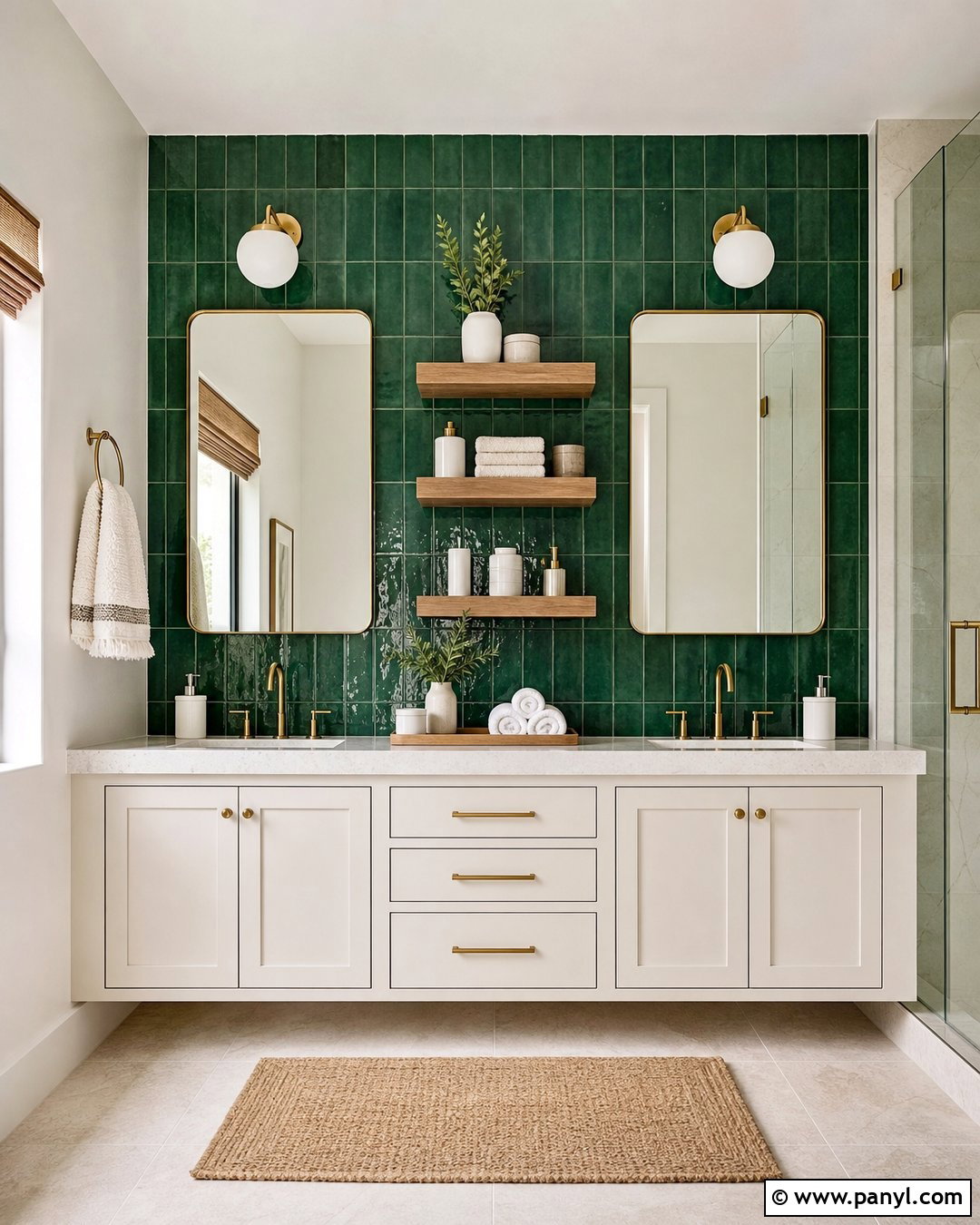 Emerald Green Tile Accent Wall - 35 emerald green accent wall ideas
