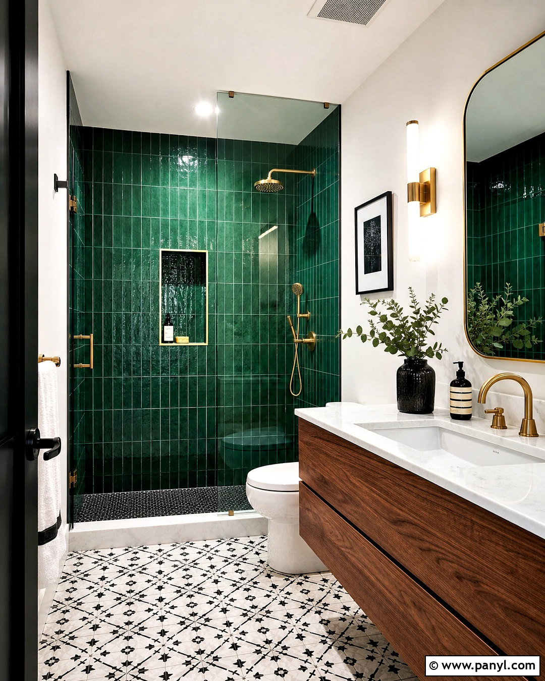 Emerald Green Tile Bathroom - 20 green bathroom inspiration ideas