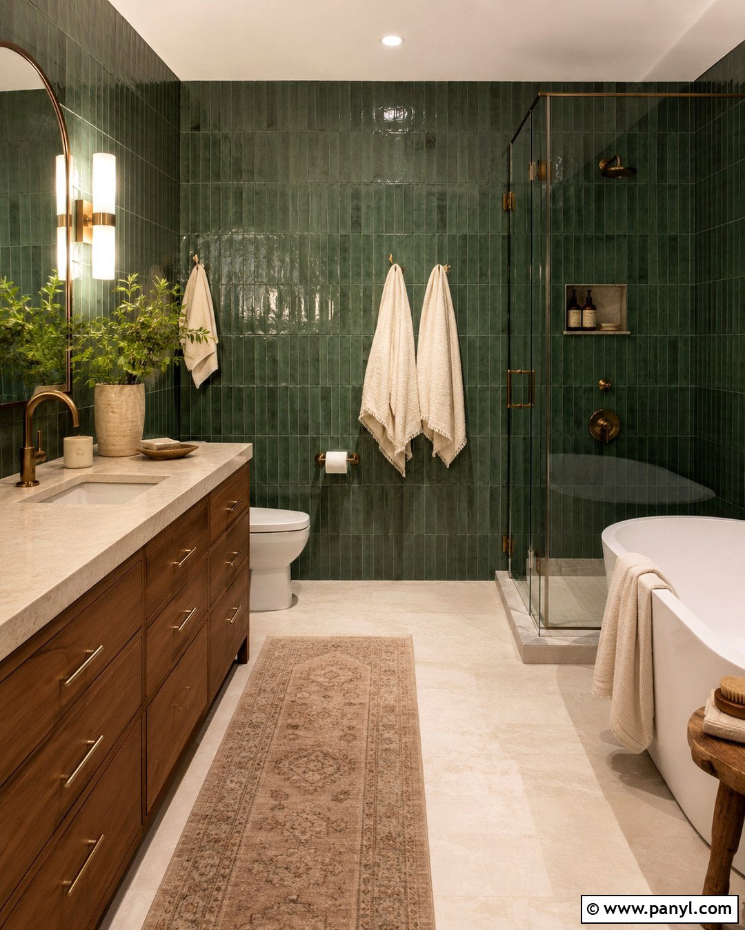 Emerald Green Tile Bathroom Walls - 20 Colorful Bathroom Walls