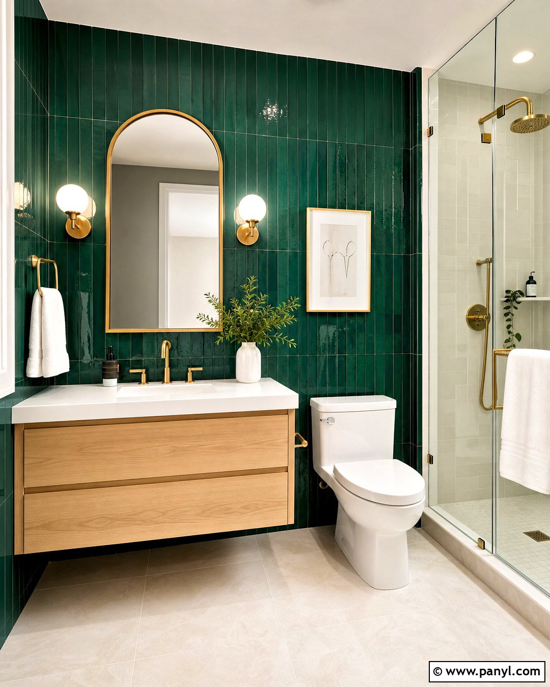 Emerald Green Tile Guest Bathroom - 20 green guest bathroom ideas