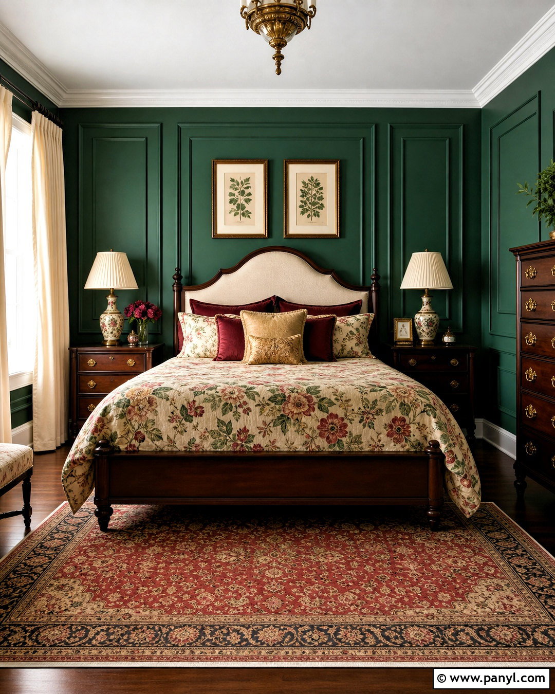 Emerald Green Traditional Bedroom Accent Wall - 20 emerald green accent wall bedroom ideas
