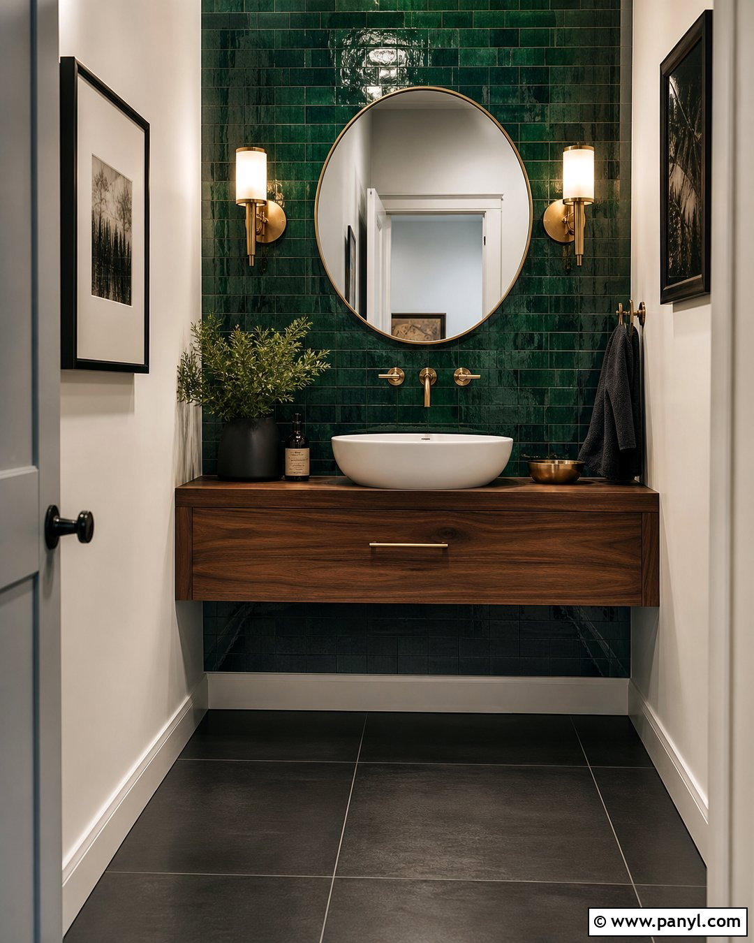Emerald Green Wall Tiles With Black Floor Tiles - 25 Wall And Floor Tiles Color Combination Ideas