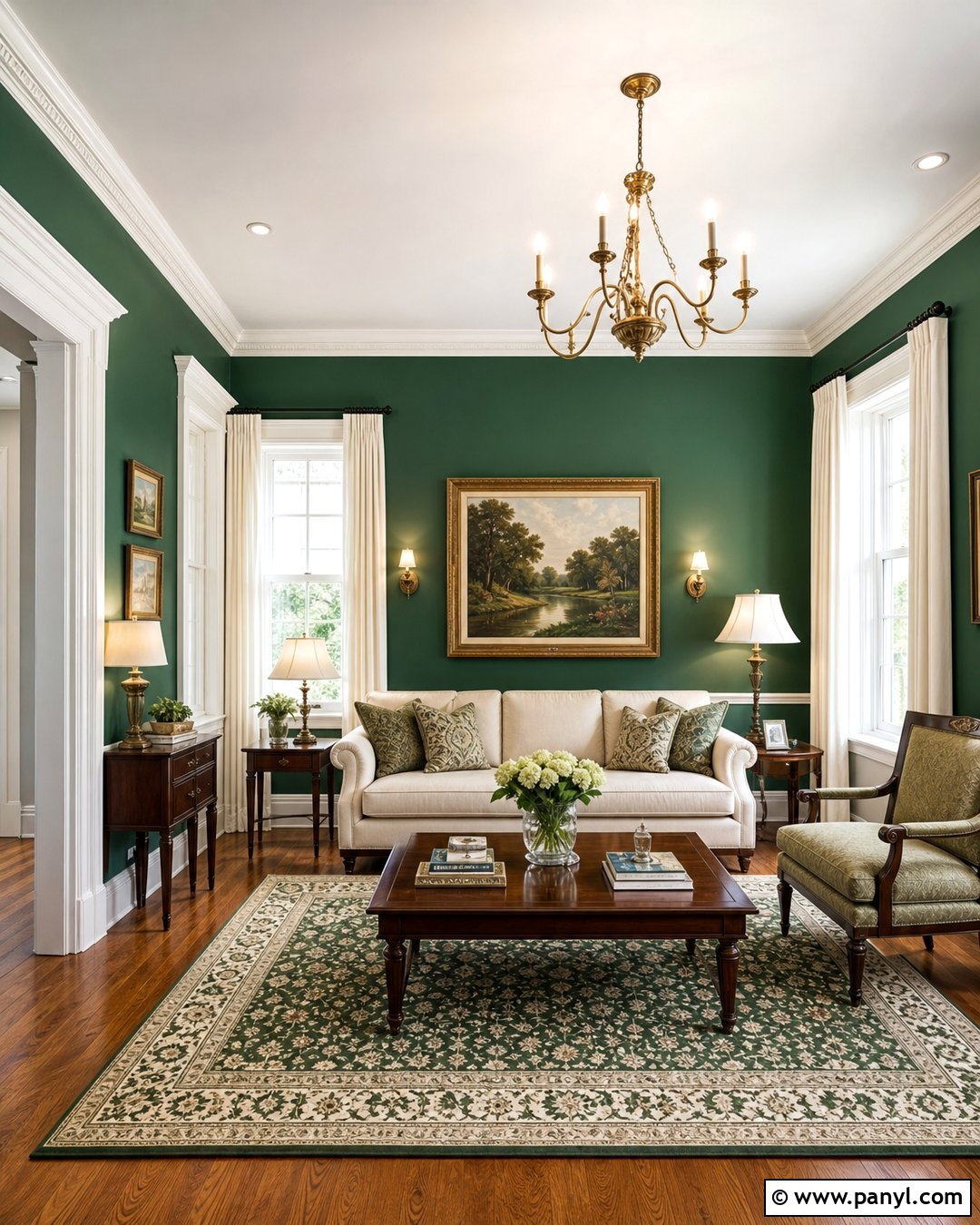 Emerald Green Wall With White Trim - 35 emerald green wall ideas
