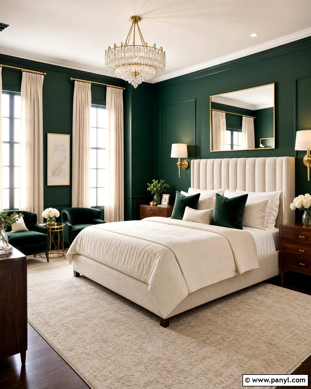 Emerald Green Walls With Gold Accents - 20 How To Decorate A Room With Green Walls
