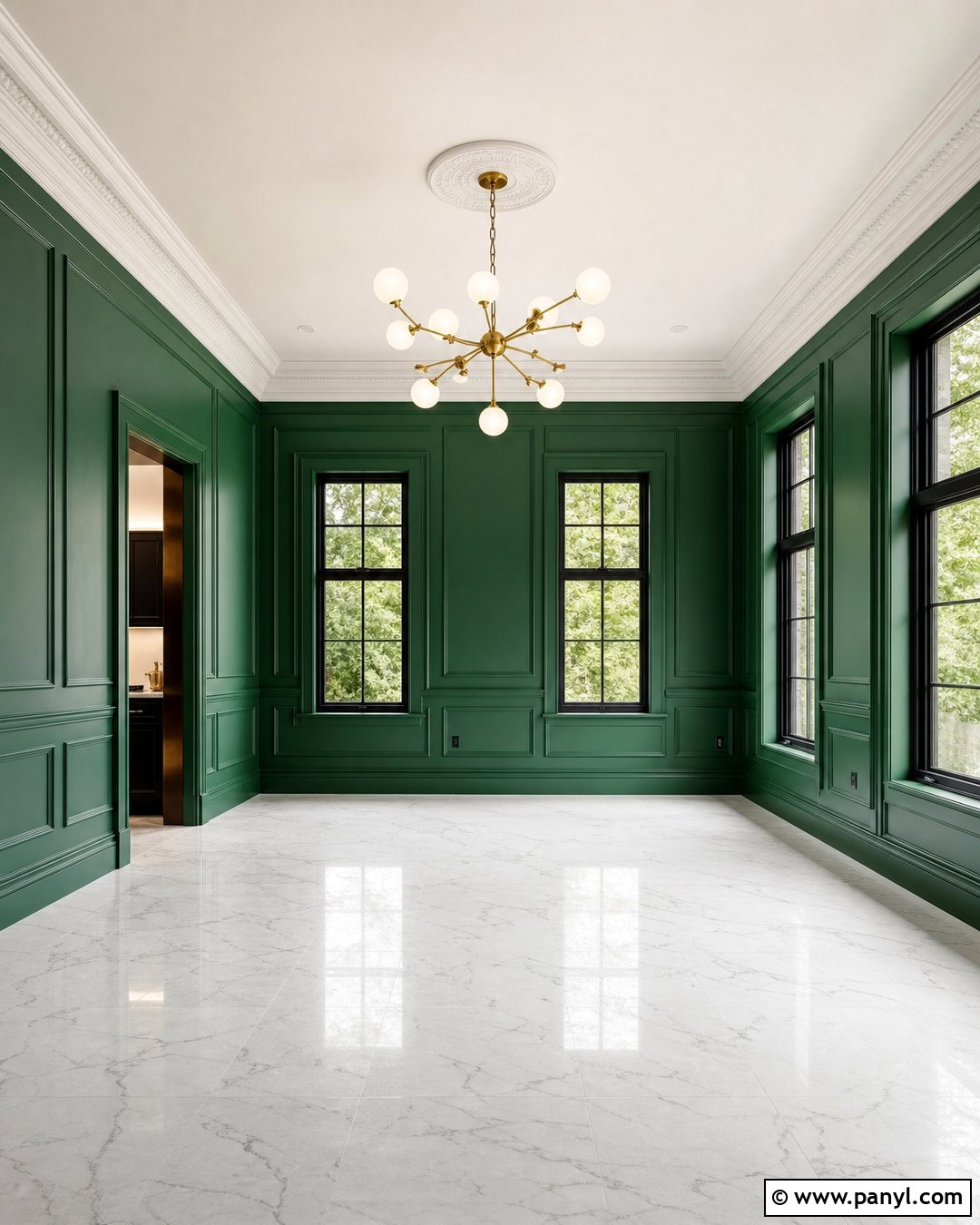 Emerald Green Walls With Marble Floors - 20 Empty Room With Green Walls