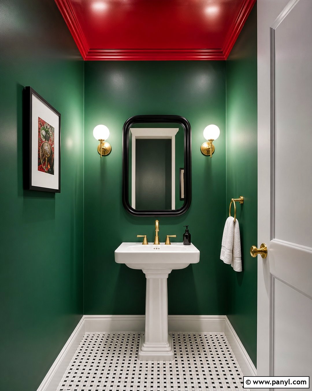 Emerald Green Walls With Ruby Red Ceiling - 20 Red And Green Wall Paint Ideas