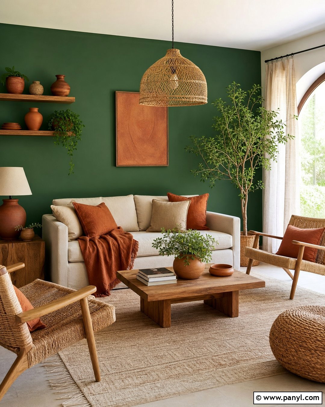 Emerald Green Walls With Terracotta Decor - 30 emerald green walls