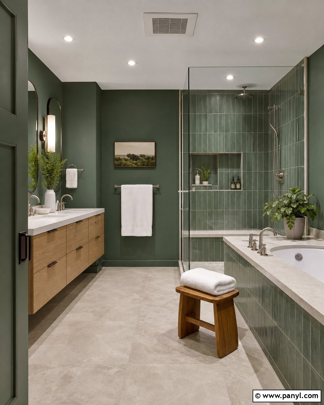 Emerald Green Walls in Spa Bathroom - 25 Emerald Green Bathroom Walls