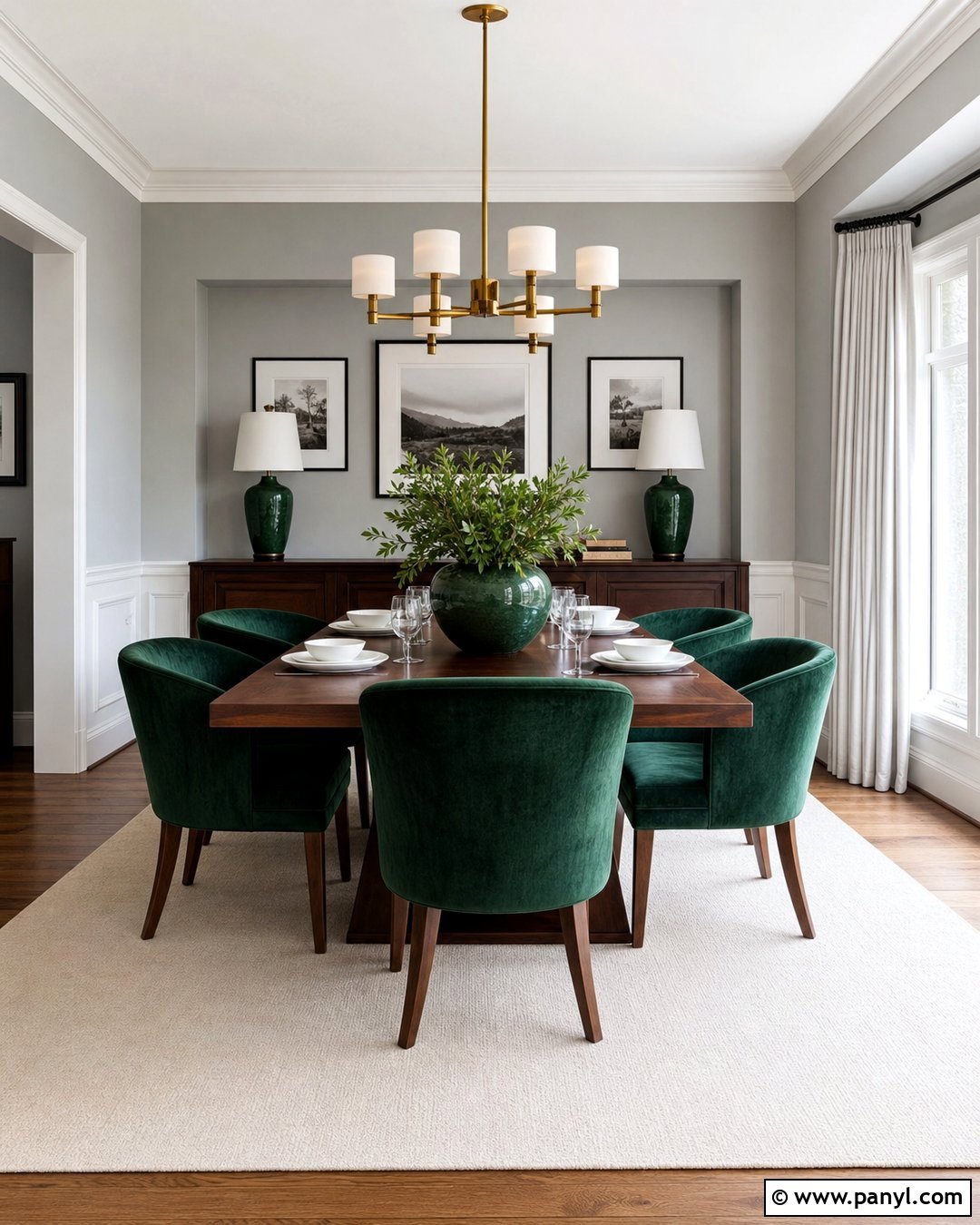 Emerald Green With Gray Walls - 35 Accent Colors With Gray Walls