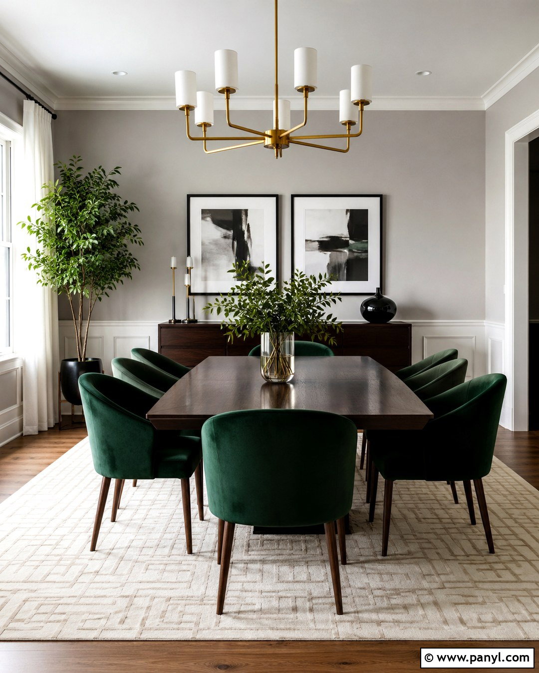 Emerald Green With Light Gray Walls - 20 Colors That Go With Light Gray Walls