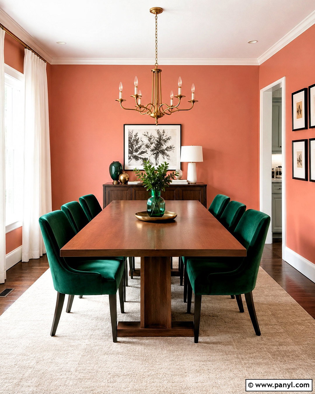 Emerald Green With Peach Walls - 20 What Colours Go With Peach Walls