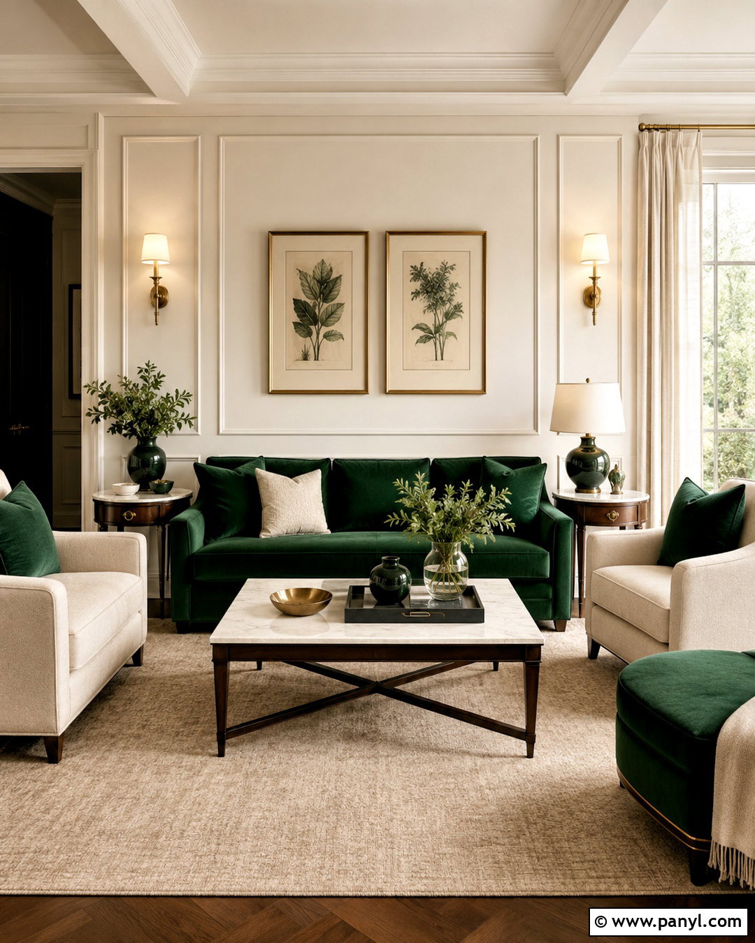 Emerald Green and Ivory Color Palette - 20 luxe color palette ideas