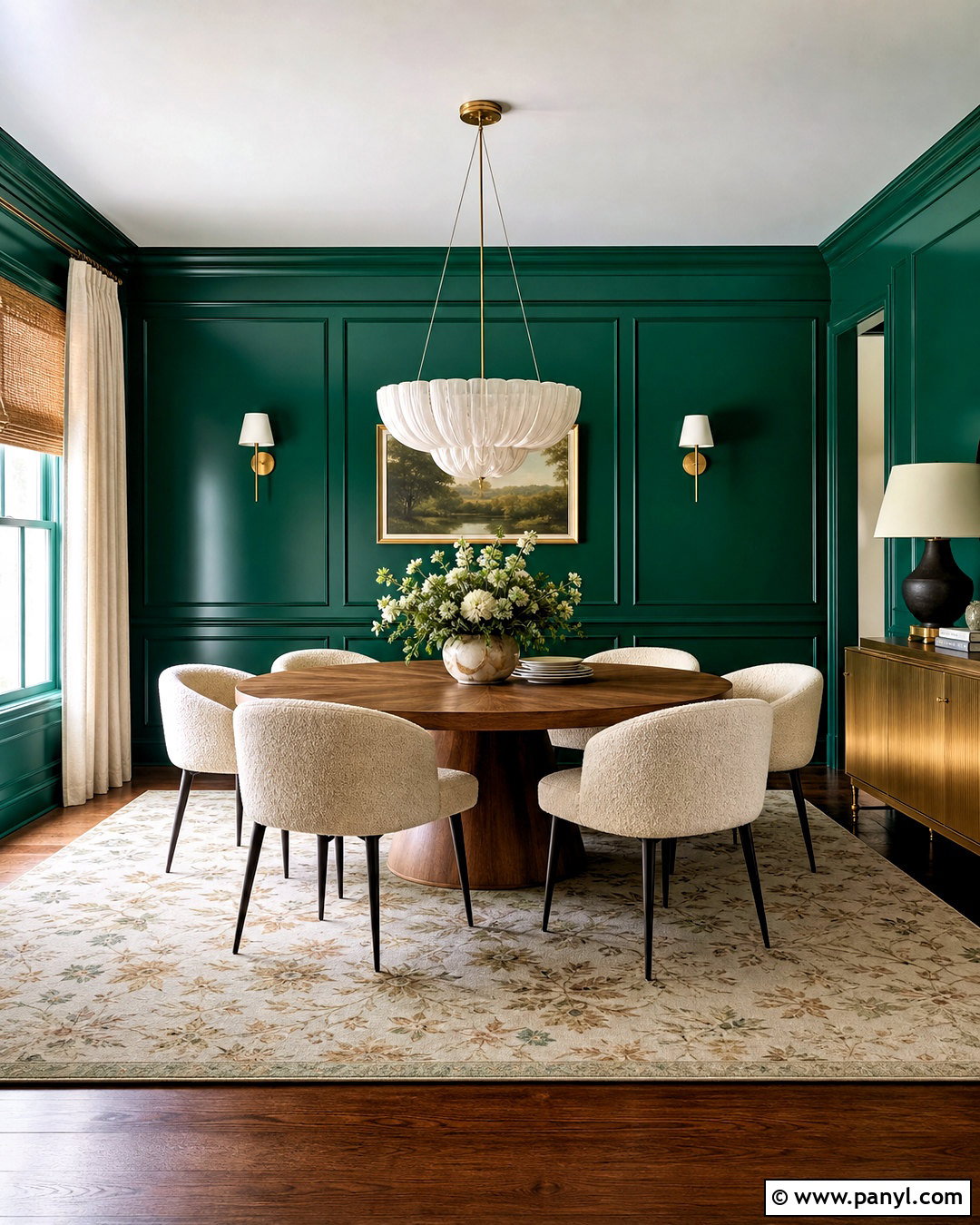 Emerald Lacquered Dining Room Walls - 20 lacquered walls