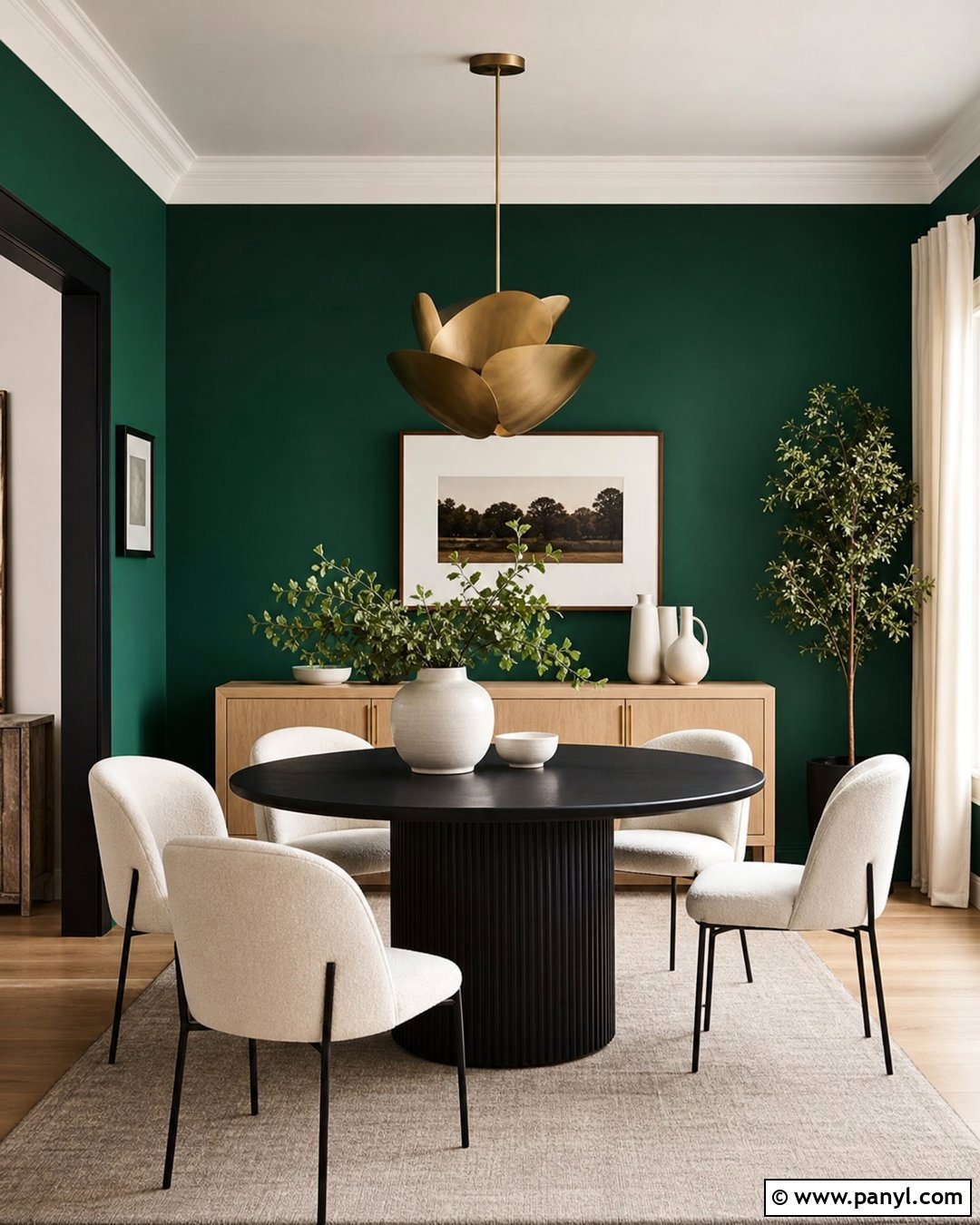 Emerald Metallic Dining Room Wall - 35 metallic paint walls