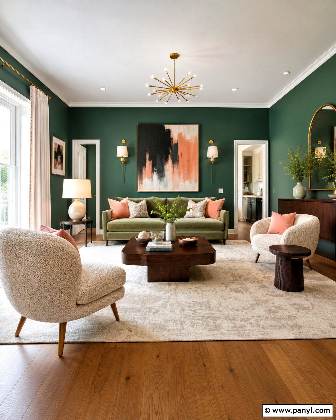 Emerald Wall Color With Green Sofa - 35 Wall Color For Green Sofa Ideas