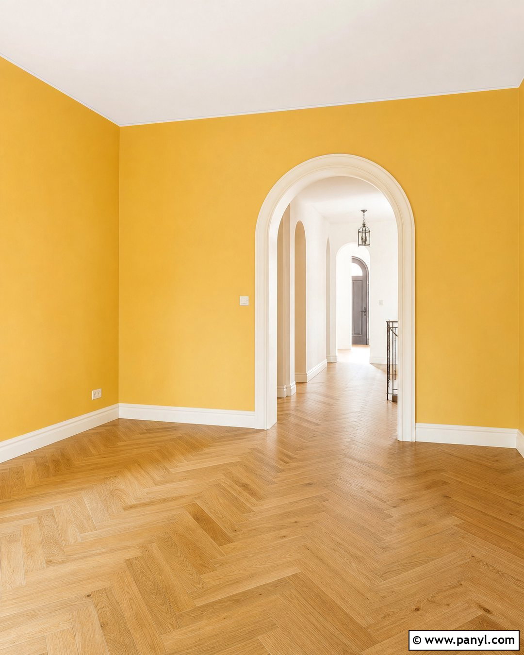 Empty Room With Yellow Walls And Arched Doorway - 20 Empty Room With Yellow Walls