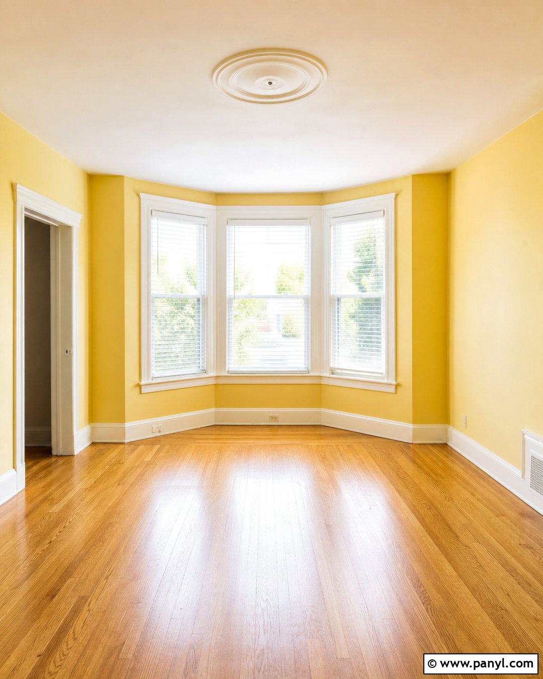 Empty Room With Yellow Walls And Bay Window - 20 Empty Room With Yellow Walls
